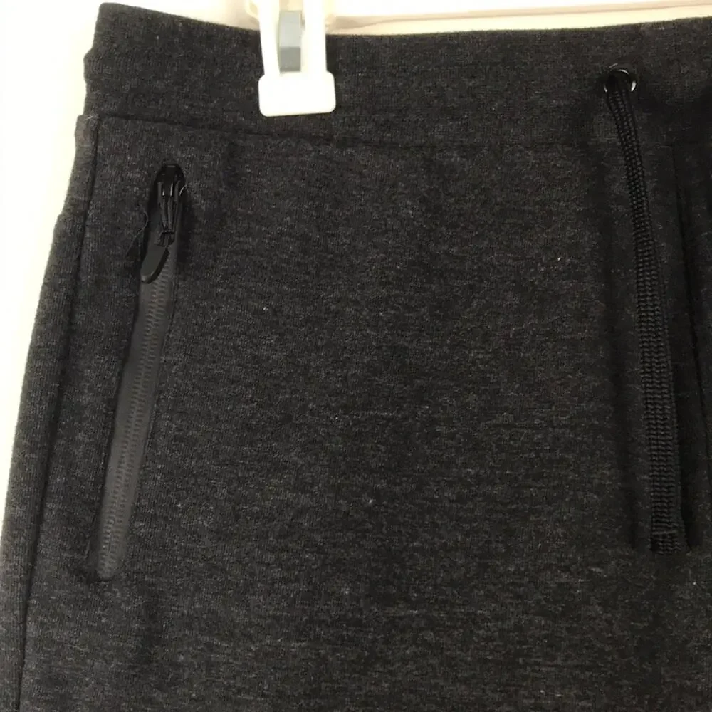 FILA Sport Sweat Shorts Dark Gray Drawstring Waist Zip Pocket Size Small
